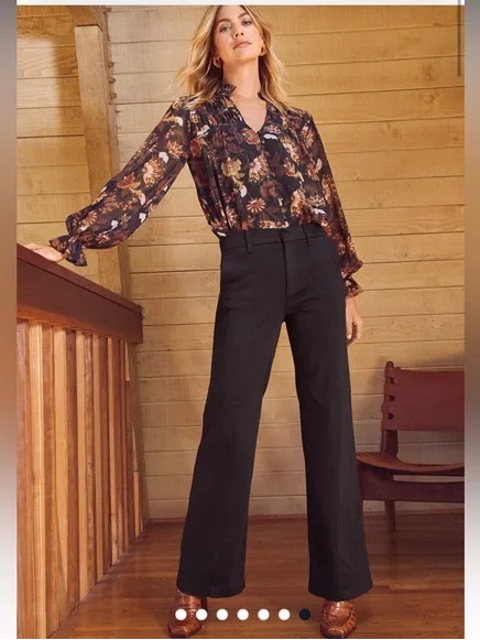 Nwt Evereve Level 99 Black Tencel Blend Mary Trouser Pants, Size 26